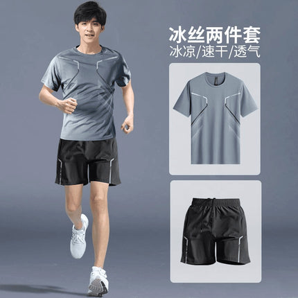 Short-sleeved T-shirt shorts men's and women's sports suit leisure thin fashion handsome youth outdoor ball clothing manufacturers direct supply