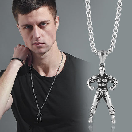 Factory Direct European and American men's titanium steel necklace retro personality cross fashion Men's pendant hip hop cross-border exclusive