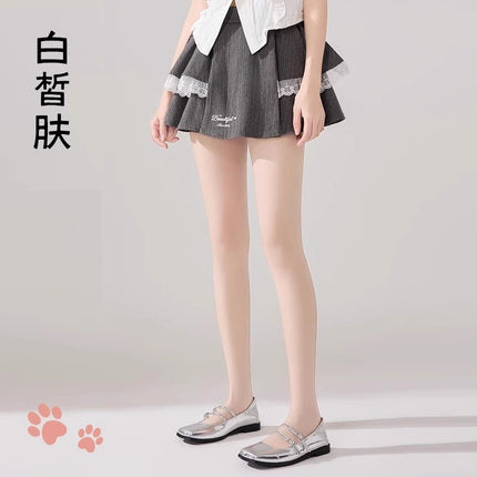 Cat Scratching Stockings for Women in Summer, Thin Bare Legs Artifact, Anti-Snagging, Non-Falling, Flesh-Colored Natural Naked Feeling, Sun Protection Pantyhose
