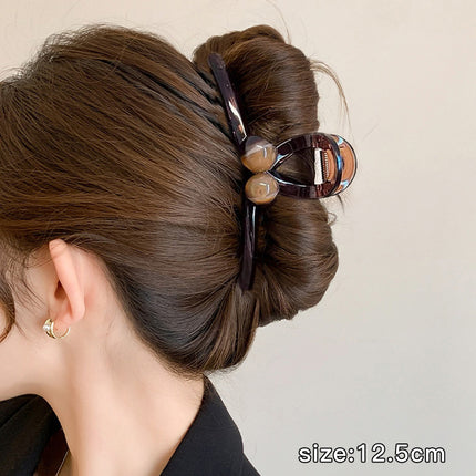 2025 New Style Hair Claw Clip for Women, Large Size for Thick Hair, Hairpin for the Back of the Head, Shark Clip, Versatile Heart-Shaped Hair Accessory