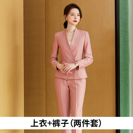 Fashionable professional women's dress elegant goddess style suit spring and autumn suit beauty salon front desk work uniform high-end