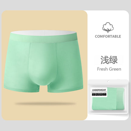 Men's Underwear Ice Silk Naked Thin Breathable Boys' Boxers Solid Color Ice Silk Boys' Comfortable Mid-Waist Men's Underwear