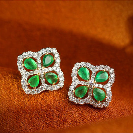Cross-border Amazon Lucky Alfalfa Emerald suit Exquisite Joker Female Senior Design Sense j6885