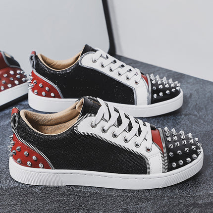 Men's Shoes for Spring and Summer Niche Light Luxury Soft Bottom Slab Shoes Trendy Men's High Beauty Value Fashion Low-top Round-toe Sports Trendy Shoes