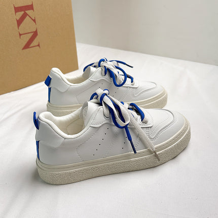 2762 Women's White Shoes 2024 Spring Waterproof Low-Top Thick-Soled Shallow Mouth Hollow Versatile Casual Shoes Breathable and Comfortable