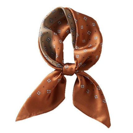 100% Mulberry Silk Silk Scarf 65x 65 Medium Square Scarf Women's Spring and Autumn Matching Shirt Neck Protection Scarf Decorative Thin