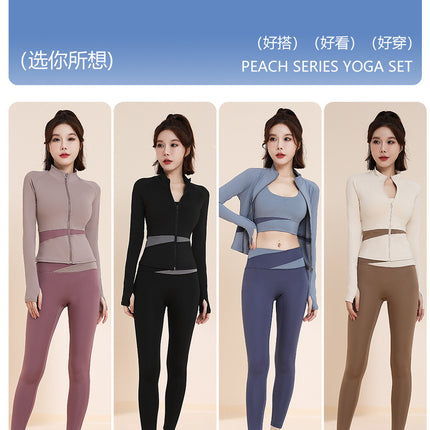 Sports Suit for Women, Autum 2026 Model, Slim Fit, Slimming Yoga Jacket, Outdoor Training, Running, Elegant Fitness Clothing