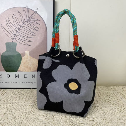Korean Style New Ins Knot Handbag Spring and Autumn Portable Bucket Bag Travel All-match Small Large Capacity Handbag