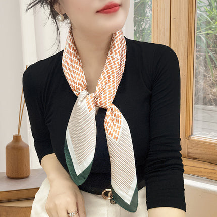 Spring and Summer 70cm Small Square Scarf Women's Autumn and Winter New Foreign Style Fashion All-match Shake Tone Same Scarf Scarf