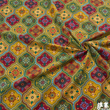 Hemp Cotton Digital Printed Fabric Yunnan Lijiang Retro Bohemian Fabric Hotel Pillow Bar Tablecloth