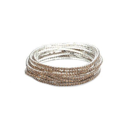 2.0mm Superfine Rhinestone Bracelet Stretch Bridal Bracelet Korean Style Single Row Flash Diamond Stretch Crystal Bracelet