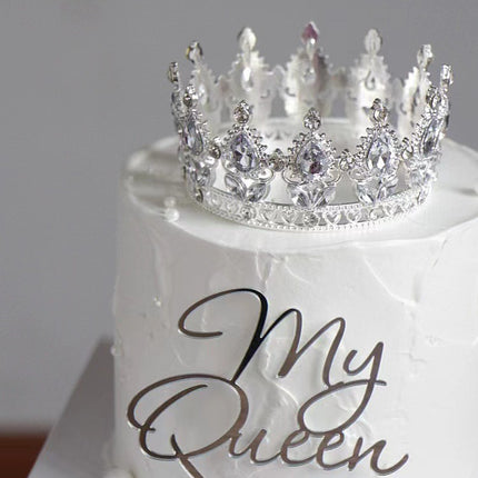 Cross-border Hot Water Drop Crown Mother's Day Diamond Crown Cake Decoration Ornaments Mother's Wife Goddess Crown