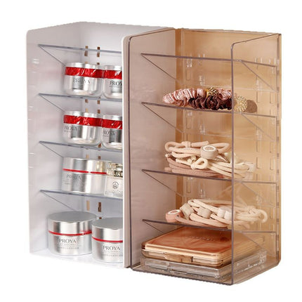 Mirror Cabinet Lipstick Jewelry Finishing Rack Narrow Mini Layer Rack Acrylic Cosmetic Storage Rack Dressing Table Rice Wood