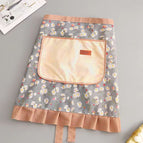 Floral towel large pocket skirt [blue]