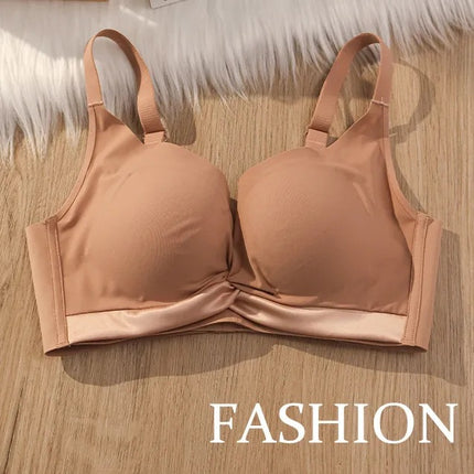100% Mulberry Silk Seamless Underwear Women's Small Push-Up Breast Gathering 2025 New Breast Reduction Wireless Bra Winter