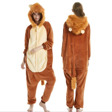 Cross-Border New Flannel Pajamas Zebra Tigger Cartoon One-Piece Couple Cute Home Clothes Mixed Batch