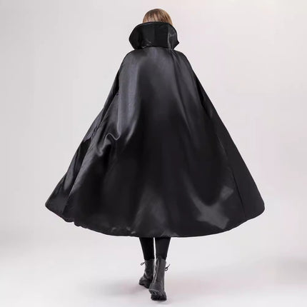Halloween Cloak Adult Makeup Costume Props Red and Black Face Collar Death Cloak Pirate Vampire Cloak