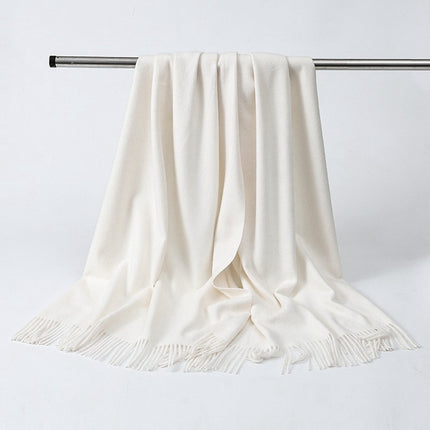 Wool Scarf Shawl High-End Versatile Cashmere Scarf Women's Winter 2025 New Men's Solid Color Scarf Wholesale