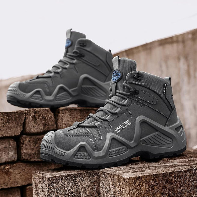 Light Luxury Waterproof Hiking Shoes Men's Ultra-Light Combat Boots High-Top Outdoor Hiking Shoes Training Tactical Boots Breathable Desert Boots