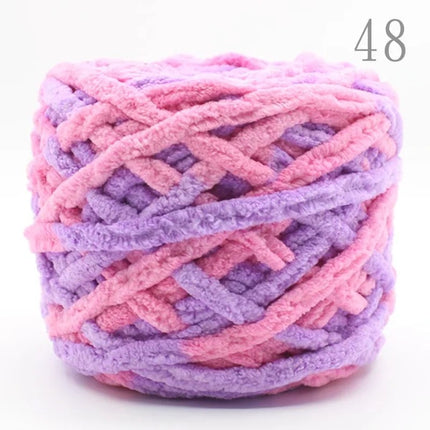 Factory wholesale 100g thick ice strip wool single-strand woven wool ball hook crochet slippers thread self-woven wool ball