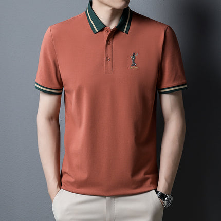 Explosions villain golf men's cotton polo summer short sleeve color live tremolo fast hand foreign trade special contribution