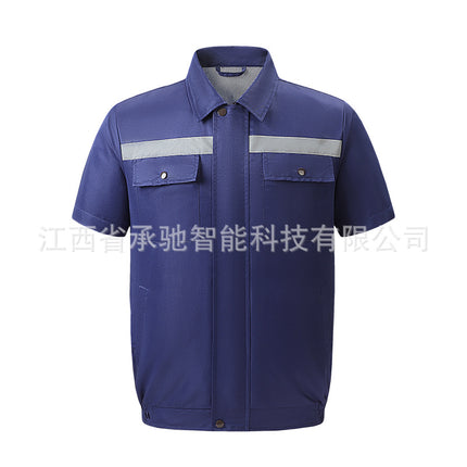 Cross-Border Cooling Air-Conditioning Clothing, Outdoor Refrigeration Clothing with Fan, Short-Sleeved Workwear, Strong Wind Cooling Factory Direct Sales