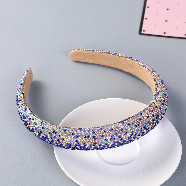European and American high-end catwalk hairband overweight full diamond hairpin increased cranial top face small all-match foreign trade headdress hair accessories