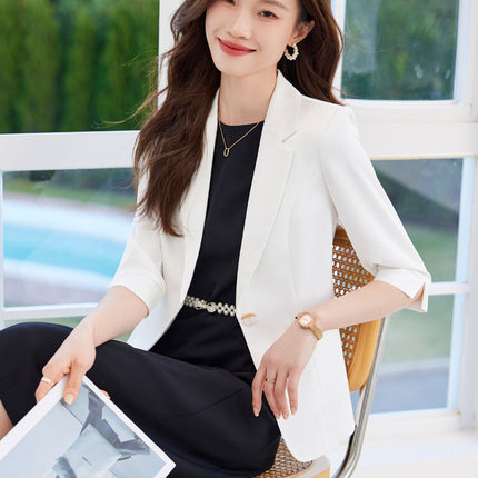 White suit jacket for women Spring/Summer 2024 new professional suit goddess style suit dress formal wear two-piece suit
