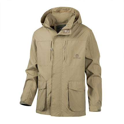 Men's Spring and Autumn Thin Outdoor Sports Multi-pocket Men's Casual Jacket Loose Windproof Overalls