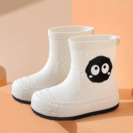 Japanese Style Cute Parent-Child Non-Slip Cute Black Coal Ball Rain Boots Soft Bottom Wading Cotton Breathable Fashionable All-Match Shoes