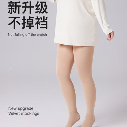 Base socks women's stockings spring and autumn plus size skin color light leg artifact pantyhose women's autumn and winter fleece-lined thickened water light socks