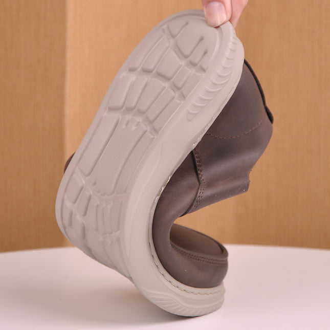 Rubber Foam Light Sole Frosted Cowhide Comfortable Men's Leather Shoes Lace-Up Breathable Hot-Selling Wholesale Casual Shoes