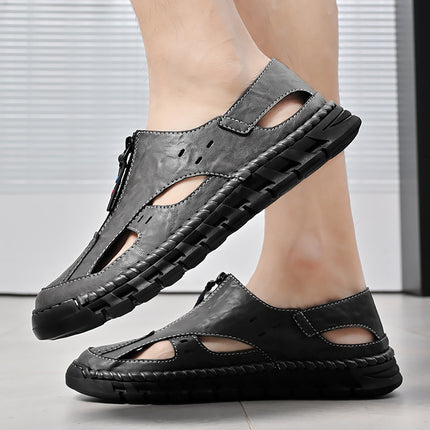 Foreign Trade Hot-Selling Summer New Products Large Size Hand-Stitched Casual Breathable Genuine Leather Toe-Cap Sandals River Shoes Beach Shoes