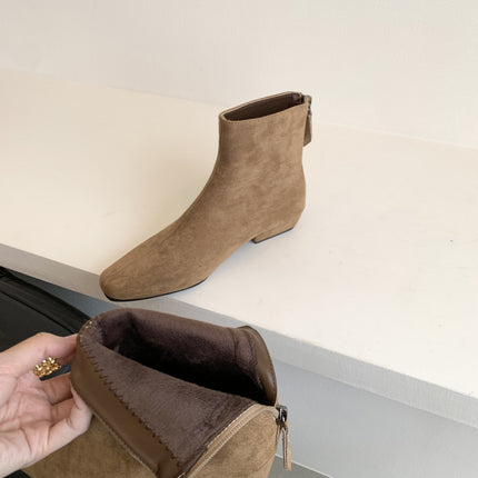 Women's Elegant Low-Heeled Chelsea Boots 2025 New Boots Autumn and Winter Thick-Heeled Women's Short Boots with Skirts Slim Boots