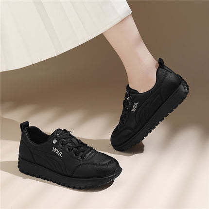 sneaker Casual Shoes Women's 2025 New Spring Middle-aged Mother Shoes Leather Soft Sole Women's Slip-on Shoes