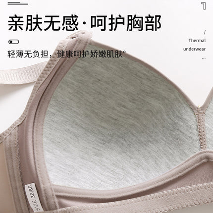 Cross-border New plus size No Steel Ring Comfortable Breathable Gather Women's Underwear Non-magnetic Thin Cup Glow chubby girl Bra