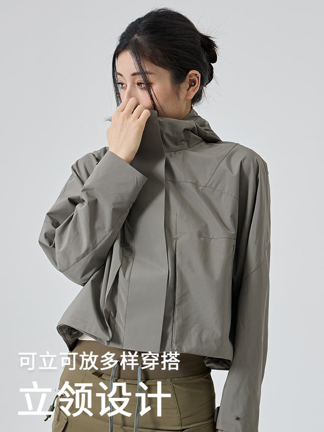 Original Style Hooded Windbreaker Jacket, Light Rain Jacket, Windproof, Waterproof, Breathable, Short Workwear Outdoor Sports Coat