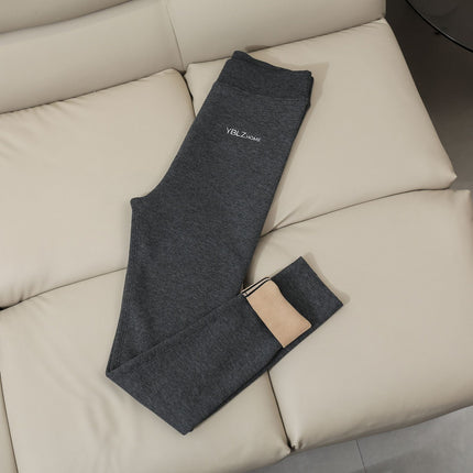 Winter New Soft Letter Embroidered Nine-Point Pants for Women to Wear Raccoon Lamb Velvet Thickeneded Velvet Leggings for Small Feet