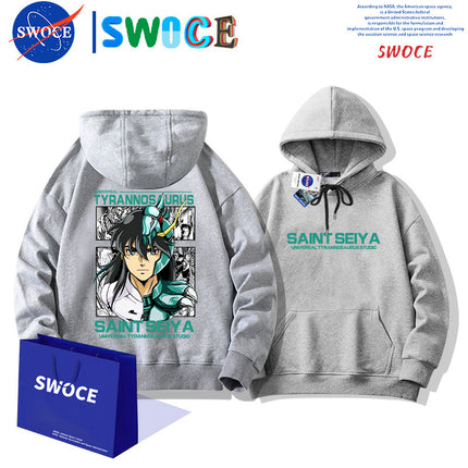 Saint Seiya Purple Dragon Hooded Sweater Men's Spring and Autumn Japanese Anime Young Student Loose Hoodie Jacket