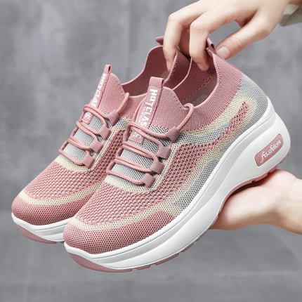 Mom's Shoes 2026 Summer Thick-Soled Casual Style Women's Shoes Manufacturer Wholesale Dropshipping Height-Increasing Shoes Mesh Breathable Shoes for Women