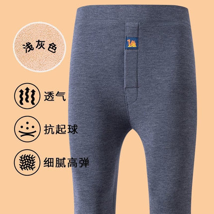 [Camel velvet thick] winter men's warm pants fleece-lined thick heating leggings high waist cold-proof long johns cotton pants