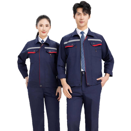 Summer anti-static long-sleeved overalls 60 cotton gas station filling station thin gas petrochemical electrician men's and women's factory clothes