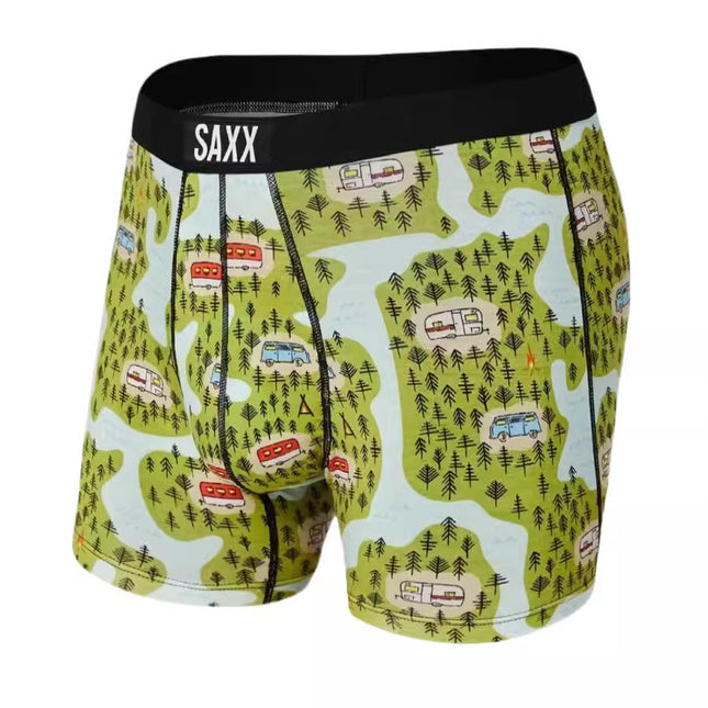 Saxx Men's Underwear Printed Modal Stereo Mesh Bag Slim Fit Soft Elastic Quick-Drying Close-Fitting Boxer Shorts for Men