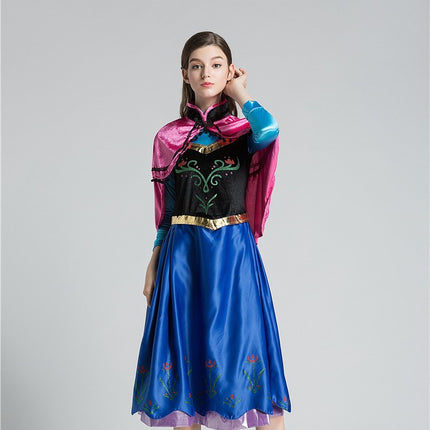 Spot Frozen Anna Princess Dress Set Halloween Women Adult cosplay Anime Costume Set