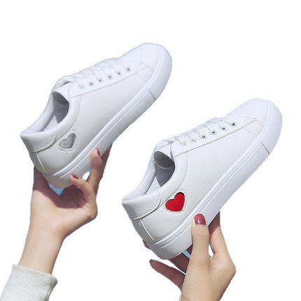 25 years spring new cross-border trade casual white shoes fashion trend board shoes women's low lace-up women's shoes wholesale