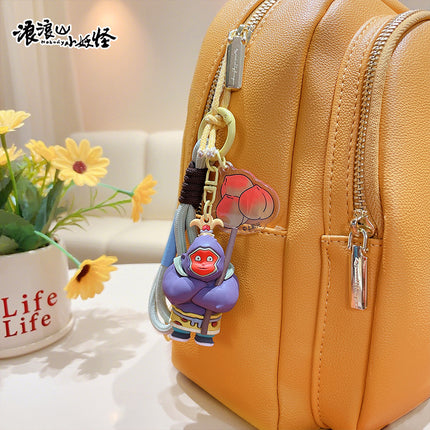 Cartoon Langlang Mountain Little Monster Basic Shape Keychain Couple Bag Car Keychain Gift Wholesale