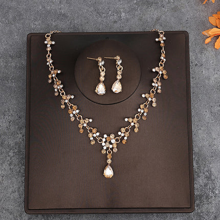Bridal headdress suit hair accessories crown headband earrings wedding Korean wedding necklace jewelry wedding accessories wholesale