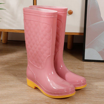 Rain Boots women's new fashion outdoor water shoes women's waterproof non-slip rain boots fleece-lined tendon sole rubber shoes overshoes 2022