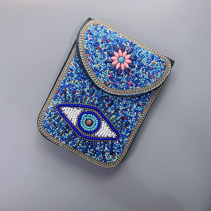 Ocean Series Exquisite Heavy-Duty Rice Bead Shoulder Bag Qingdao Ocean World Travel Souvenir Mobile Phone Bag Cross-Body Bag