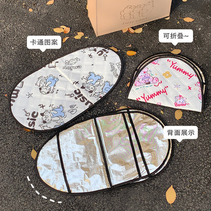 Creative cartoon memory cloth aluminum film summer sunscreen heat insulation waterproof electric car cushion motorcycle dustproof flip pad